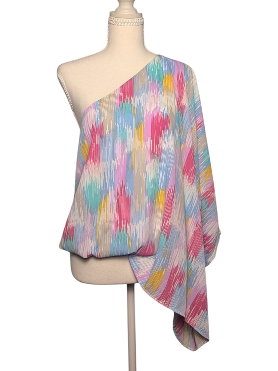 Caramel Tops - Caramela Pastel Brushstroke Multi-Color Blouse